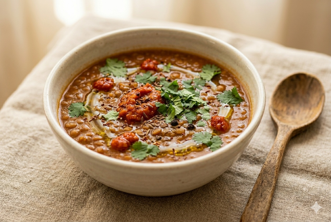 Soupe de lentilles à la Harissa