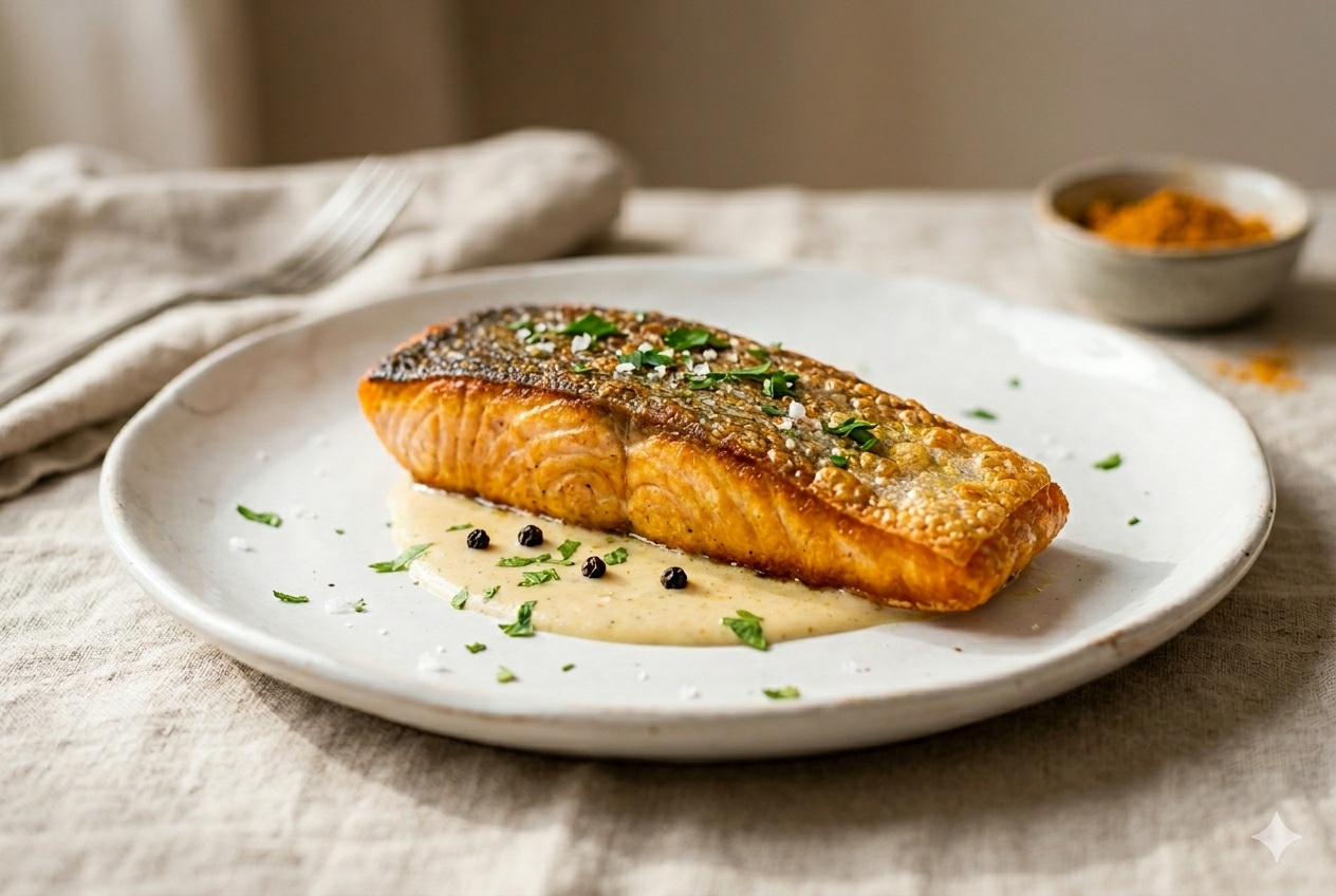 Saumon poêlé au Curcuma